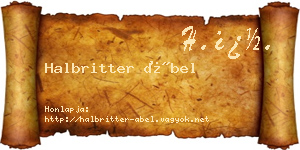 Halbritter Ábel névjegykártya